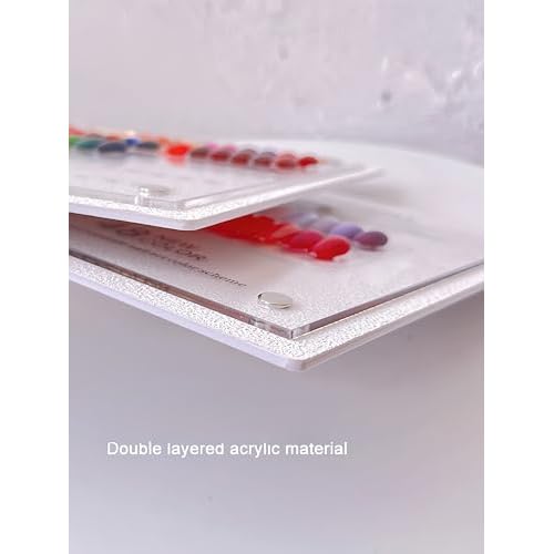 Acycoin2A 240 Nail Color Display Board Nail Art Sample Chart Acrylic Gel Polish Rack Colors Showing Shelf with False Nail Tips and Number Sticker