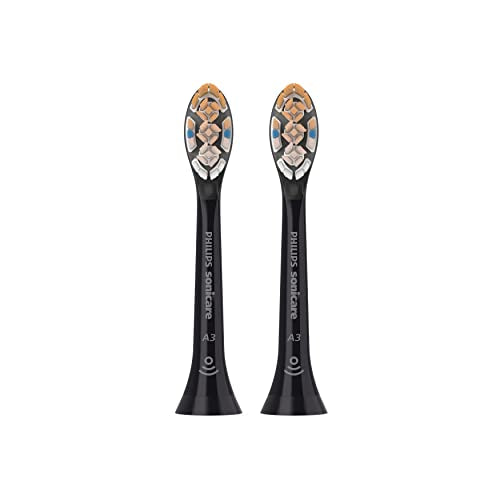 Philips Sonicare A3 All-in-One - Genuine Replacement Electric Toothbrush Heads, Black, 2 Pack, HX9092/95