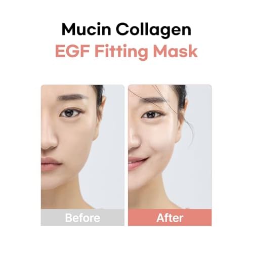 Mucin Collagen EGF Mask (Plant Mucin & 7 Collagen Complex) Hydrogel Sheet for Overnight Moisturizing Skincare, 5 Pack ? Bestselling Korean Face Mask, Glass Skin Glow Up Essentials