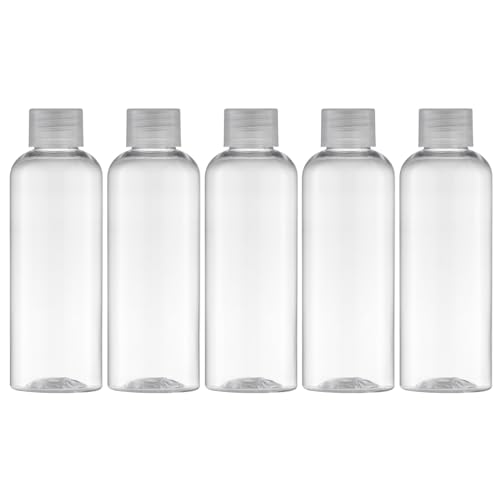 Tekson Plastic Travel Bottles 3.4 oz, Travel Size Containers for Shampoo, Empty Mouthwash Bottles with Clear Screw Cap (100ml, Clear)