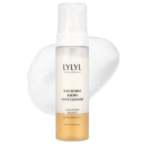 Easy Bubble Jojoba Latte Cleanser, 9 Grain Based Ingredients, Oil&Foam Cleanser, EWG Green Ingredients, Double Cleansing, All Skin Types, No Dry Tight Feeling, Korean Skincare, 6.59 fl.oz/195ml