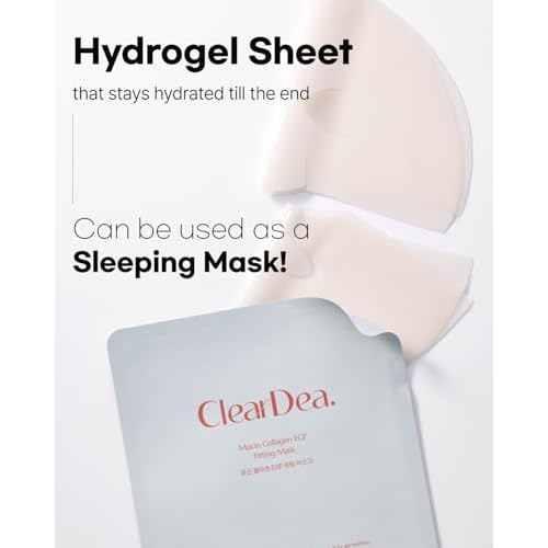 Mucin Collagen EGF Mask (Plant Mucin & 7 Collagen Complex) Hydrogel Sheet for Overnight Moisturizing Skincare, 5 Pack ? Bestselling Korean Face Mask, Glass Skin Glow Up Essentials