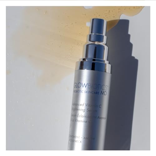 Glowbiotics Advanced Vitamin C Brightening Serum with Probiotics & Hyaluronic Acid ? Collagen Boost, Reduces Wrinkles & Dark Spots, Evens Tone ? Airless Pump