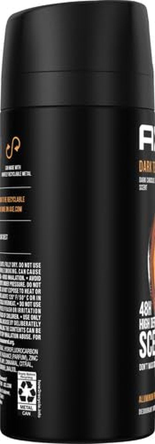 AXE Dark Temptation Body Spray Deodorant for Men, 4 Oz, Pack of 6