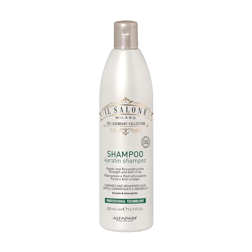 Il Salone Milano Professional Keratin Shampoo for Damaged Hair - Hair Repair Shampoo - Hair Treatment for Weakened Hair - Made with Almond Oil & Vitamin E - Salon-Quality Hair Care (16.9 oz / 500 ml)