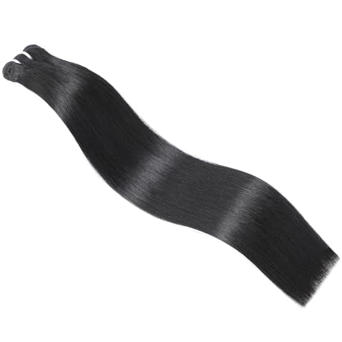 Indian Raw 1 Bundle Human Hair,16A Super Soft Silky Straight Human Hair Bundles,Salon Quality Full And Thick No Tangle Triple Lifespan Than Regular Virgin Hair Natural Black 22 Inch