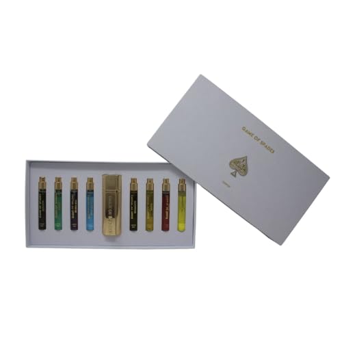 JO Milano Game of Spades 9-Piece Mini Parfum Set for Men & Women ? Includes Boston, Moon, Blind Bid, Full House, Diamond, Gold, Ruby, Yellow Sapphire & High Roller (0.33 oz Each