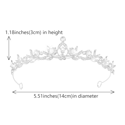 Crystal Tiaras & Crowns for Women, Bride Royal Queen Headband Princess Headpieces for Birthday Cake Crown & Prom Pageant Party