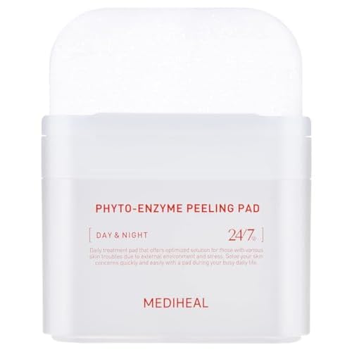 MEDIHEAL Phyto Enzyme Peeling Gauze Pads - Vegan Face Resurfacing Pore Tightening with LHA & Papaya Enzymes - Exfoliating Pads, 90