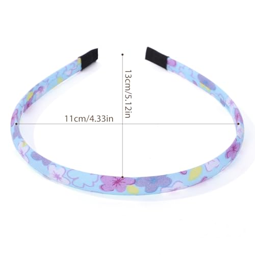 Fishdown Headbands for Girls 12Pcs Thin Head Bands for Kids Children Hairbands for Toddler Floral Cloth Fabric Covered Headband Birthday Party Favors