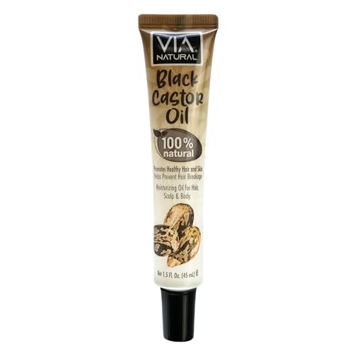 Via Natural 100% Natural Black Castor Oil 1.5 Fl Oz (Pack of 1)