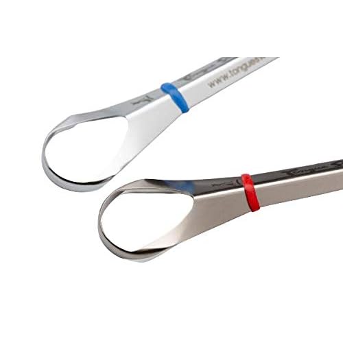 Tongue Sweeper Model P Medical Grade, Dishwasher Safe, Stainless Steel Tongue Cleaner, Reduce Bad Breath and Improve Taste, Preferred by Leading Dental Schools for Oral Hygiene, (1 Count)
