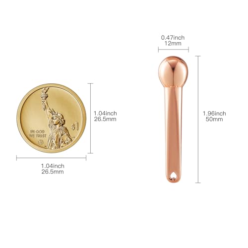 LISAPACK 4 Pack Metal Eye Cream Applicator, Eye Serum Roller Ball Massager Stick for Reduce Depuffer, Massage (Gold&Rose Gold)