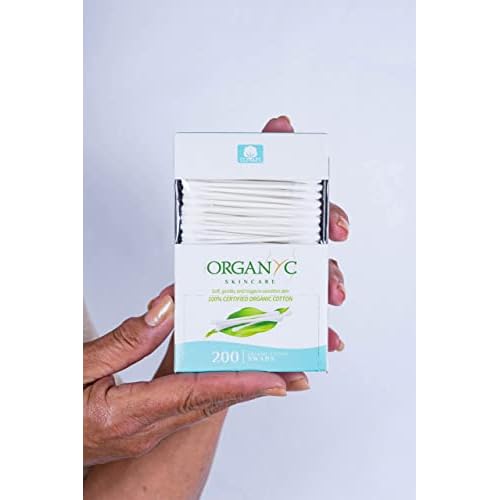 Organyc - 100% Certified Organic Cotton Swabs - No Man-Made Materials 200 count (6 Pack)