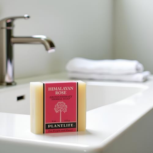 Plantlife Himalayan Rose 6-Pack Bar Soap - Moisturizing and Soothing Soap for Your Skin - Hand Crafted Using Plant-Based Ingredients - Made in California 4 oz Bar