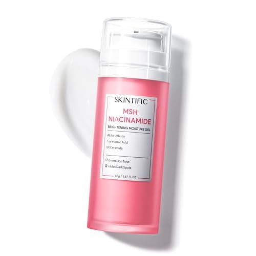 MSH Niacinamide Brightening Cream,Fades Dark Spots, Evens Skin Tone, Tranexamic Acid, ¥á-Arbutin, 5X Ceramides, Centella Asiatica, Suitable for Oil skin, 2.67 oz / 80g