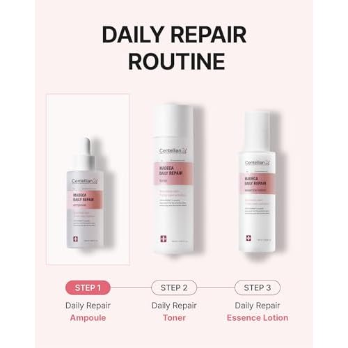 Centellian 24 Madeca Daily Repair Ampoule (Daily Soothing, 1.69fl oz) - Soothing & Hydrating Facial Serum for Sensitive Skin, Skin Barrier Repair & Fast Absorption, Korean Skin Care