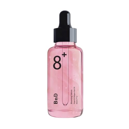 BnD Blooming SAKURA Argan & Collagen Hair Oil 80ml ? Lightweight Leave-in Treatment for Dry & Frizzy Hair, Smooth Finish, Non-Greasy, UV Protection, Floral Scent, Nourishing Oil ? Korean Beauty