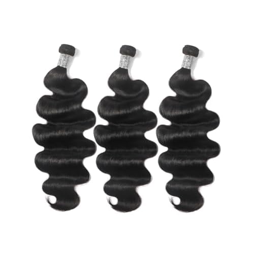 Arabella 3 Body Wave Bundles Human Hair 18 20 22 Inch Natural Black Bundles 100% Unprocessed Brazilian Virgin 10A Weave Sew in Double Weft Human Hair Bundles