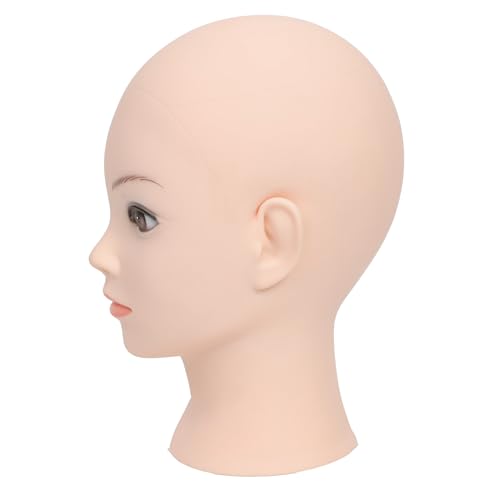 Female Cosmetology Bald Manikin Mannequin Head for Wigs Making Wig Display Hat Display Glasses Display with Free Clamp