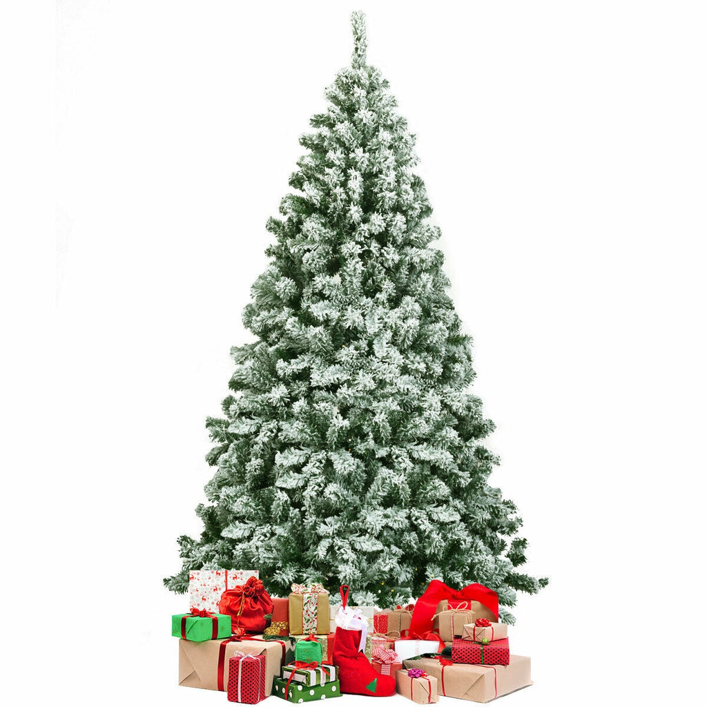 6 Feet Snow Flocked Artificial Christmas Tree with 928 Tips - Hinged Design