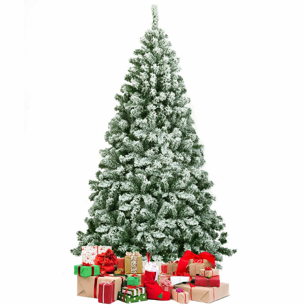 6 Feet Snow Flocked Artificial Christmas Tree with 928 Tips - Hinged Design