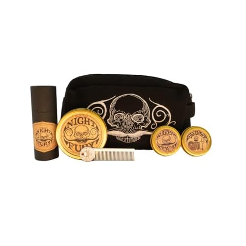 Mustache Balm for Men & Mustache Protector ? Natural Styling & Conditioning Grooming Kit ? Soften & Shape Facial Hair 2oz ? Death Grip (Mustache Gift Set)