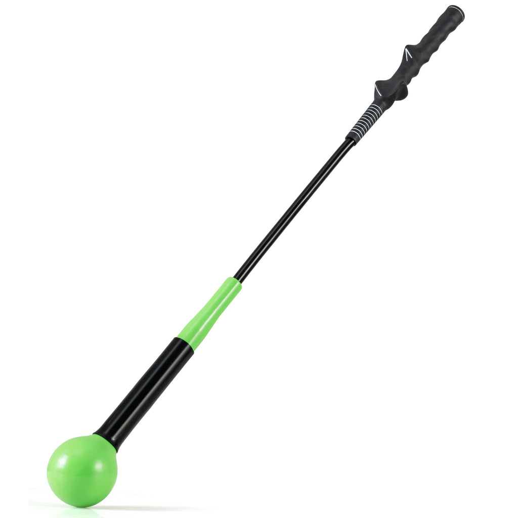 Golf Swing Trainer Aid with Weighted Head - 31.5 Inch Balance & Rhythm Practice Tool - Green Variation