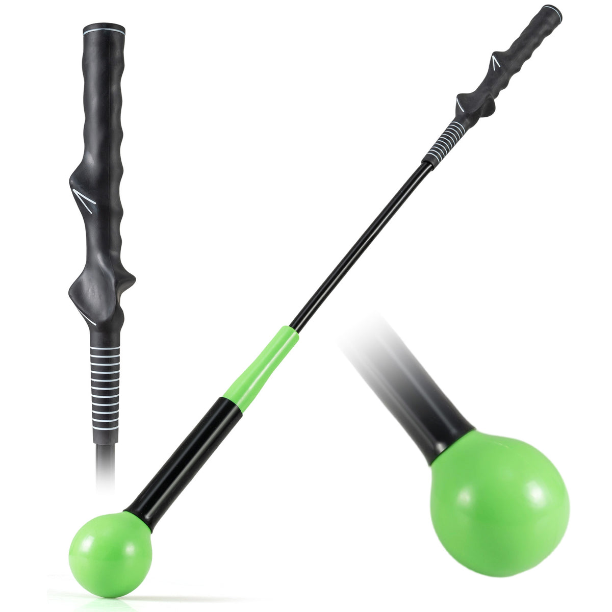 Golf Swing Trainer Aid with Weighted Head - 31.5 Inch Balance & Rhythm Practice Tool - Green Variation