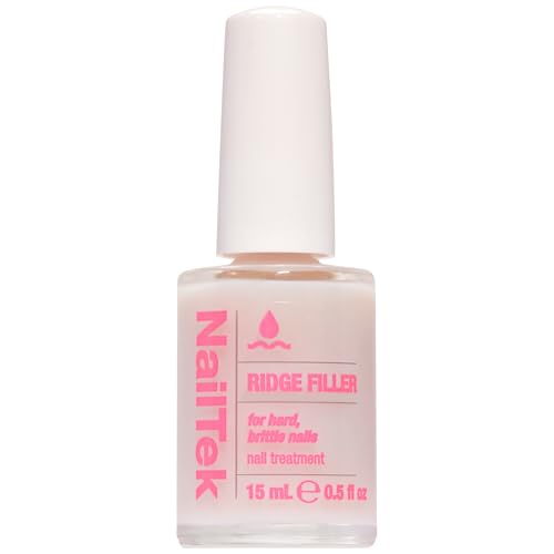 Nail Tek Ridge Filler Formula 3 ? Clear Ridge Filler for Nails, Base Coat, Nail Strengthener Polish for Hard & Brittle Nails, 0.5 fl oz