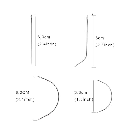 YANTAISIYU 20 Pieces 32mm U Shape Wig Clips Hairpieces Snap Clips for Hair Extensions Making Wig Accessories Set with Needle and Thread Tools (Black)