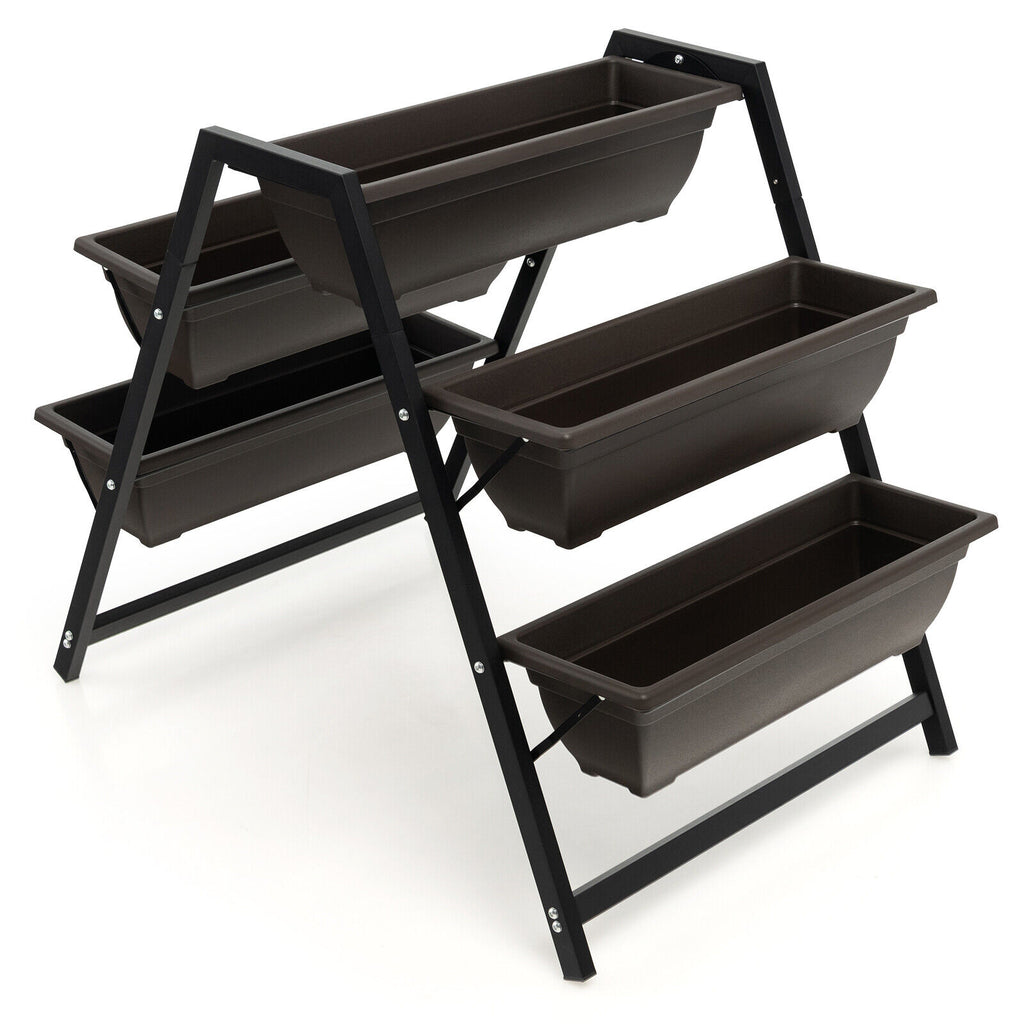 3-Tier Hanging Vertical Planter Wall-Mount, Black