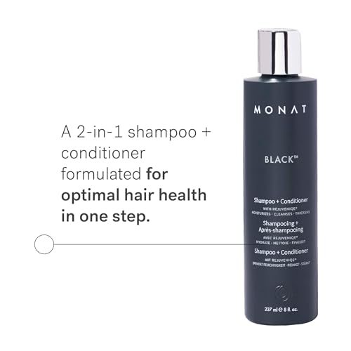 MONAT Black Shampoo + Conditioner ? 3-Month Supply ? A 2-in-1 Formula for Optimal Hair Care in One Step ? Cleanses, Conditions, and Promotes Stronger, Healthier-Looking Hair ? 711ml (24.0 fl oz)