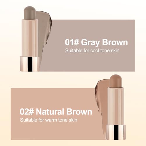 Erinde Cool Toned Contour Stick, Cream Contour Stick, Matte Bronzer Stick, Waterproof & Long Lasting Face Shaping Makeup, Travel Size, 01 Gray Brown
