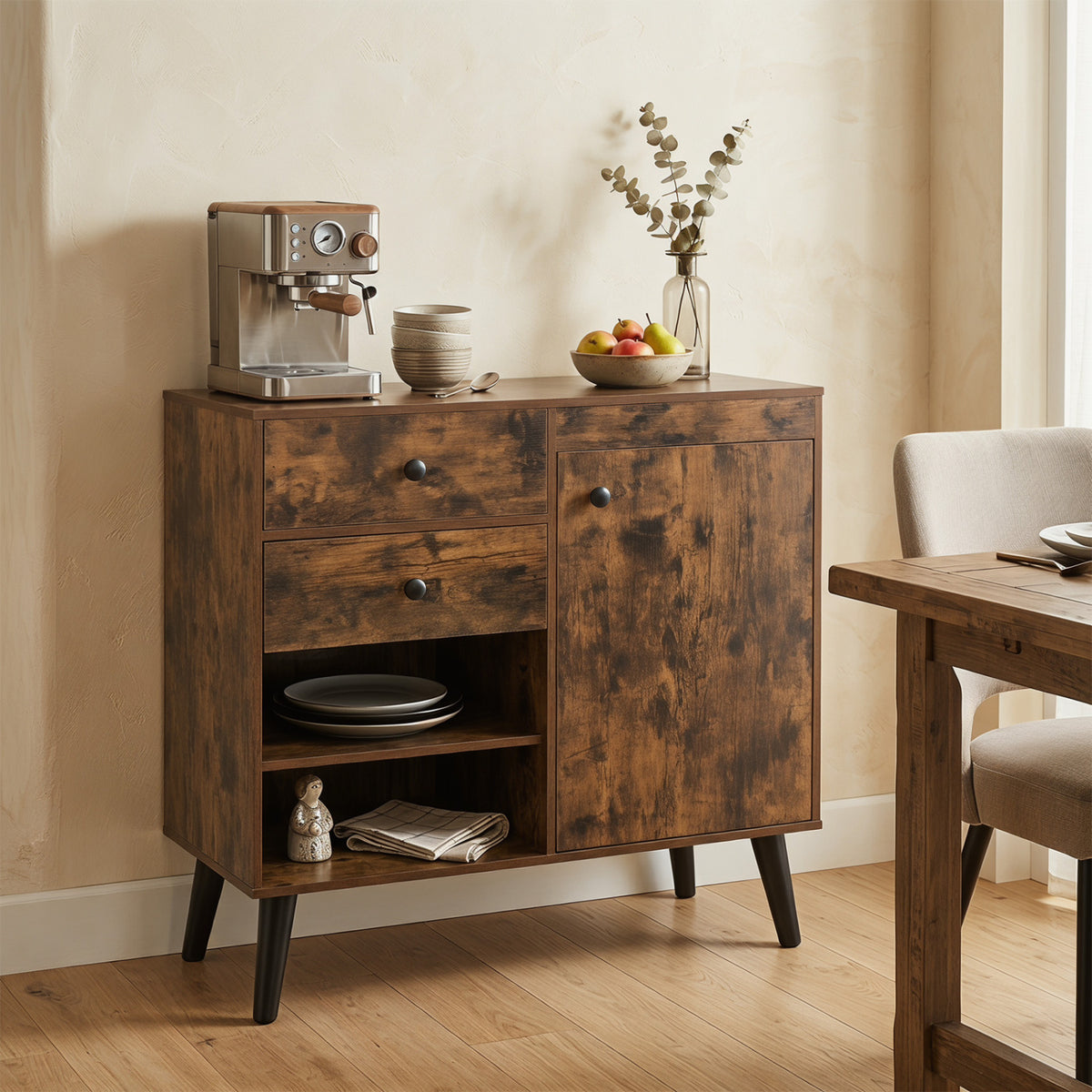 31" Sideboard Cabinet with 2 Drawers - Rustic Brown