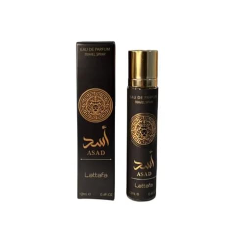 Lattafa Perfumes Asad for Unisex Eau de Parfum Spray, 0.4 Ounce (12ML)