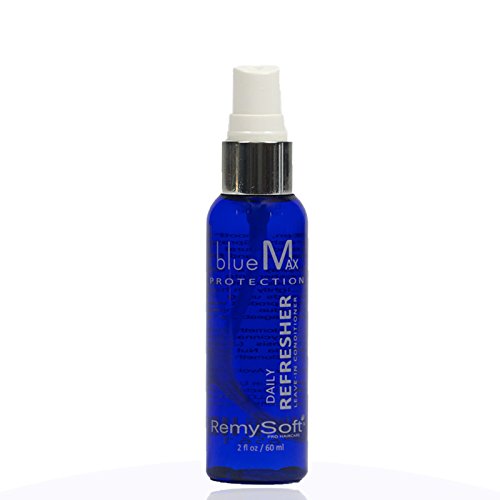 RemySoft blueMax Daily Refresher & Protective Silicone Serum Set - Safe for Hair Extensions, Weaves and Wigs - Salon Formula Leave-in Conditioner & Serum