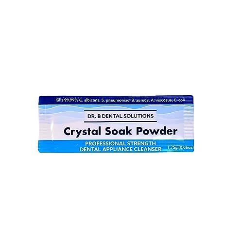 Dr. B Dental Solutions Powder Crystal Soak Cleanser, Ideal for Oral Appliances, Dentures, Night Guards, Retainers, Aligners, and Sleep Apnea Devices - 45 Packs Included (Single Pack)