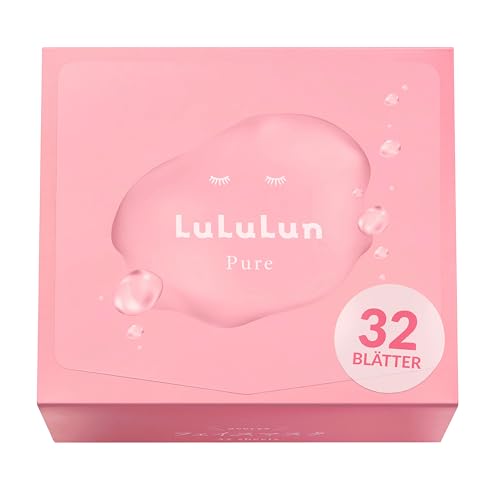 Lululun 32 EA Daily Face Masks Skincare For Dry Skin, Hydrating Face Mask for Women & Men with Cranberry & Seaweed Extracts, Moisurizing Face Mask Sheet, Japanese Face Masks Skin Care, PURE