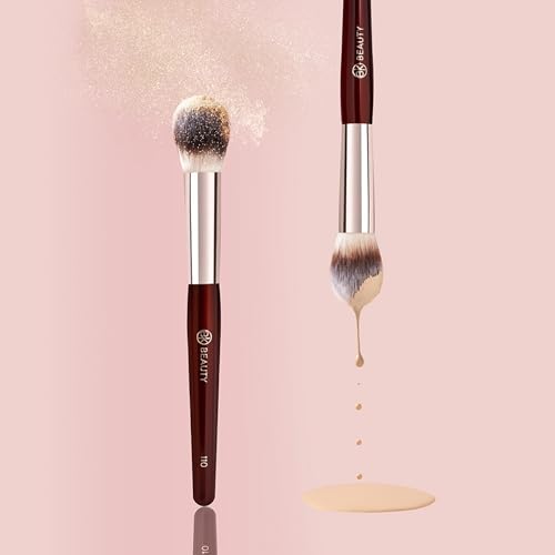 BK BEAUTY 110 LARGE CONCEALER BRUSH ? Dense Tapered Under-Eye Concealer Brush for Quick Blending, Full Coverage Finish, No Product Absorption