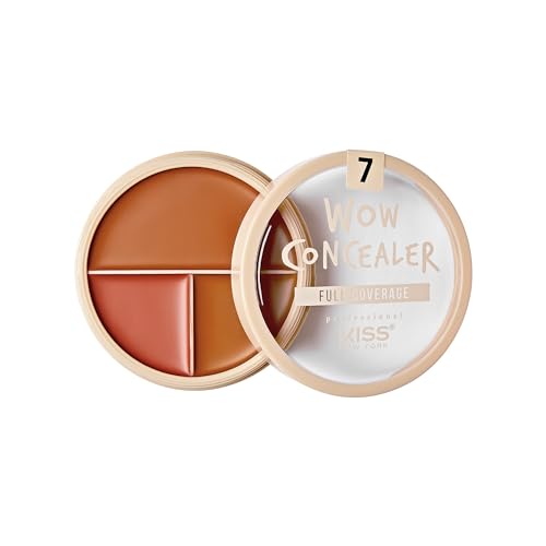 KISS NEW YORK Professional WOW Concealer, Lightweight & Long Lasting, 2 Concealer & 1 Corrector from Tattoo, Scar to Dark Circle Cover, High Coverage for Full Body & Face Makeup