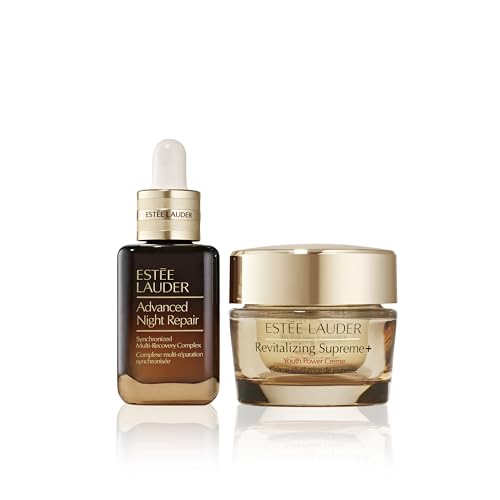 Est?e Lauder Youth Keepers Unwrapped: Lift + Firm + Glow 2-Piece Skincare Gift Set | Includes Full-Size Advanced Night Repair Serum 1 Fl Oz & Revitalizing Supreme+ Moisturizer 1 Ounce