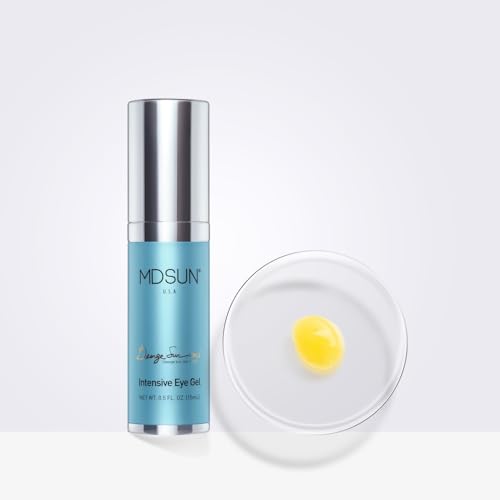 MDSUN Intensive Eye Gel, Alcohol Free, Support Natural Collagen, Keep Skin Moisturized, Radiant & Reduce Lines, Wrinkles, Puffiness, Dark Circles, 15mL