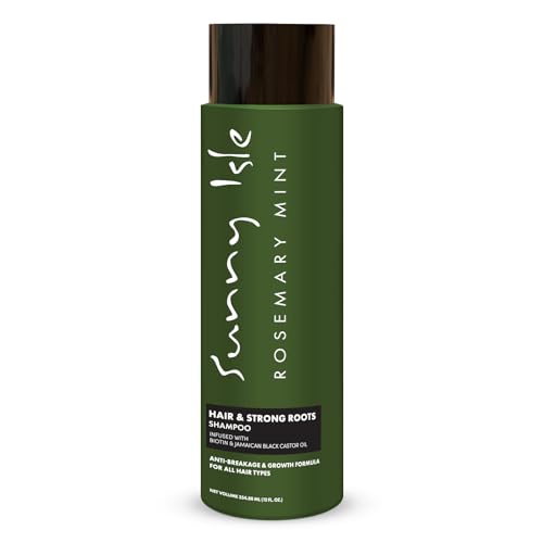 Sunny Isle Rosemary Mint Hair & Strong Roots Shampoo 12oz | Anti-Breakage & Growth Formula | Infused with Biotin & Jamaican Black Castor Oil | All Hair Types