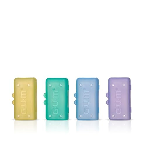 GUM Toothbrush Cap, Toothbrush Covers for Travel or Home Use, 4 Pastel Colors, Sanitizing Toothbrush Protector, 4 Covers(Pack of 6)