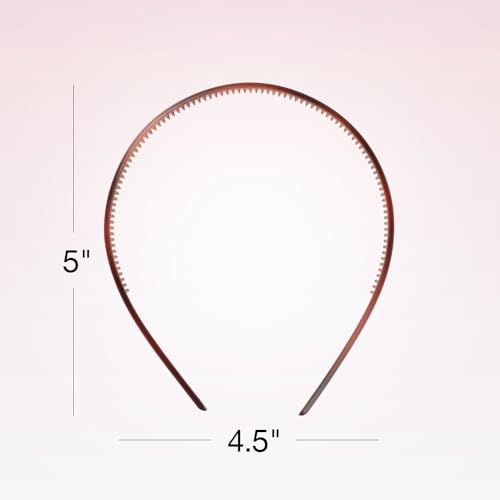 CONAIR Scunci Effortless Beauty Skinny headband -plastic Headbands for Women and Men - hair accessories for women - Assorted Tortoise - 4 Count