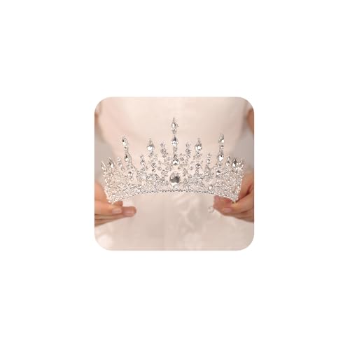 JWICOS Tiara Crown for Women Bridal Wedding Headband Hair Accessories for Birthday Prom Pageant Costume Party Wedding