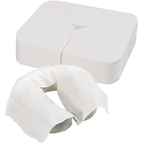 500 Count Face Cradle Covers for Massage Table, Medical-Grade Nonwoven Disposable Headrest Covers for Massage Chair, 12 * 16 inches White SPA Face Rest Cover