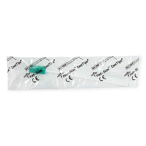 Medline DenTips Disposable Oral Swabs, Adult Treated, Gentle & Hygienic Oral Care, Green, Individually Wrapped, 500 Count