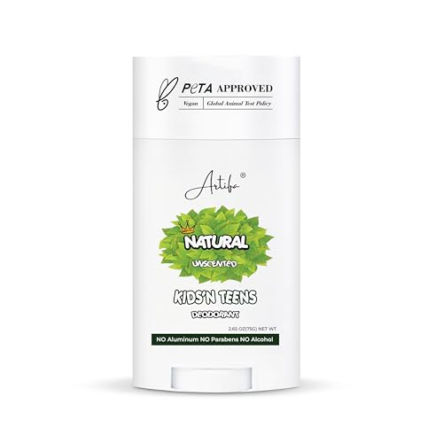 Natural Deodorant for kids and teens, Aluminum FREE, Paraben FREE, Alcohol FREE, Cruelty FREE, for Boys and Girls, 2.65 oz (75 g)